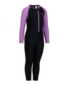 SPEEDO KIDS 1 PIECE FULL BODY SUIT NVY PRPL 4 YRS 804886P088 FRONT ZIP FOR ENHANCED DESIGN 