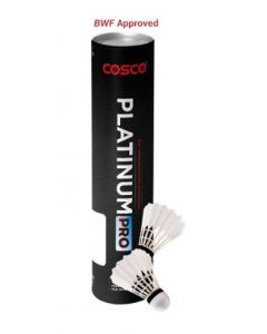 Cosco Platinum Pro Feather Shuttle Cock 1 Tub/10 Units Grade 1 White High Durability Solid Cork Base
