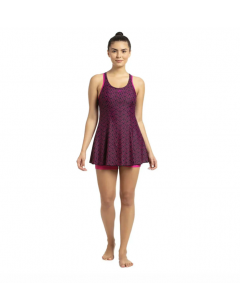 SPEEDO SWIMWEAR WOMEN BOOMSTAR BOYLEG WITH FROCK MULTISIZE CHLORINE RESISTANT BLACK - ELECTRIC PINK - 808876B344