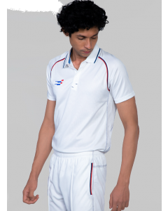SPORTIFF PREDATOR TEST CRICKET SHIRT WHITE DRI-FIT HALF SLEEVES